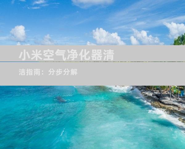 小米空气净化器清洁指南：分步分解
